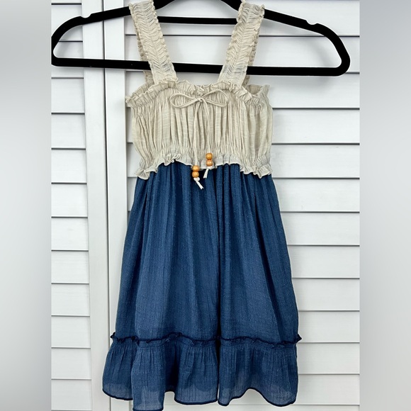 M. Fredric Kids Blue and Cream Dress sz. 4-6 - Picture 1 of 3